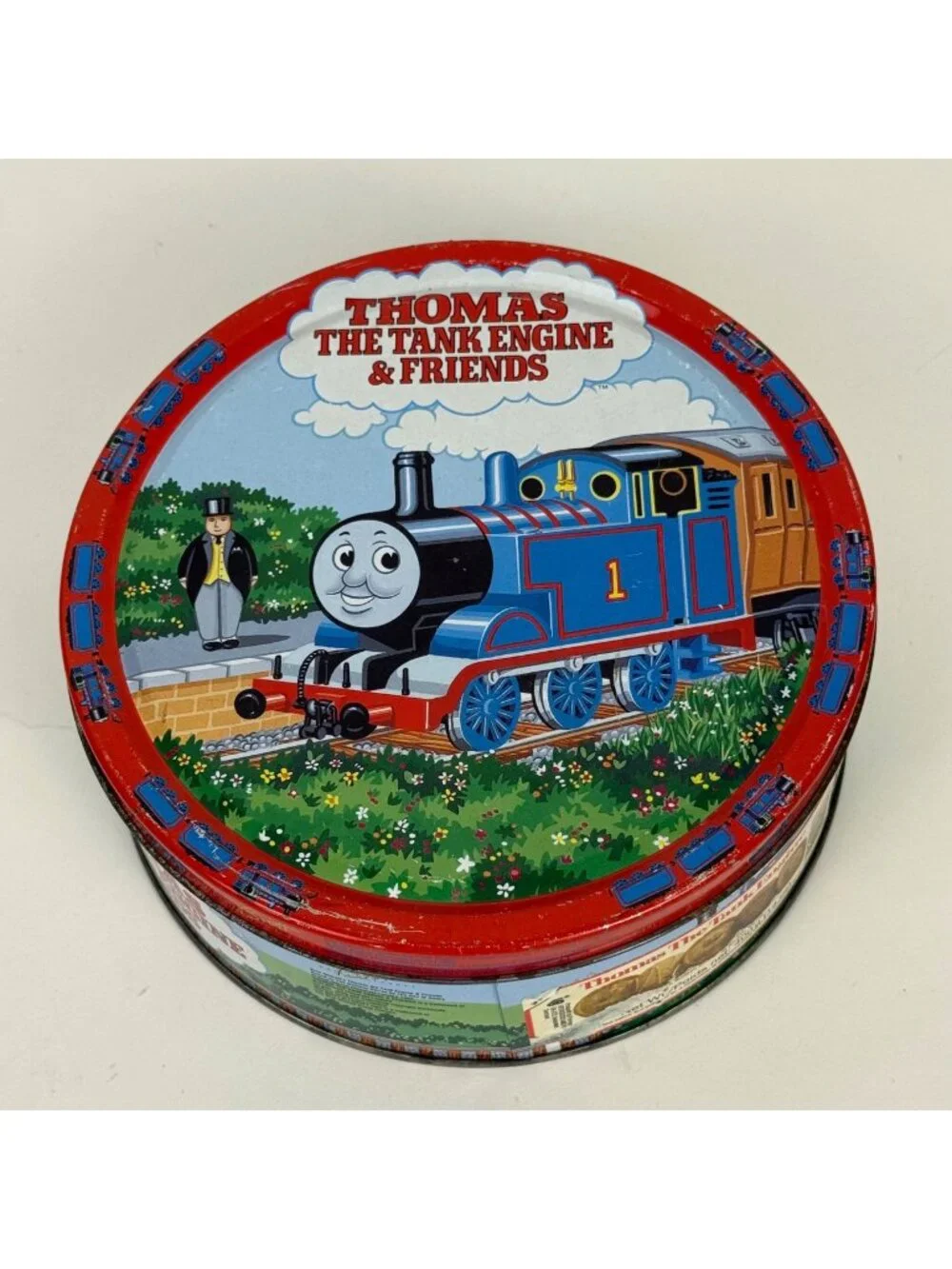 Vintage Thomas the Tank Engine Collectible Round Cookie Tin 7-1/2